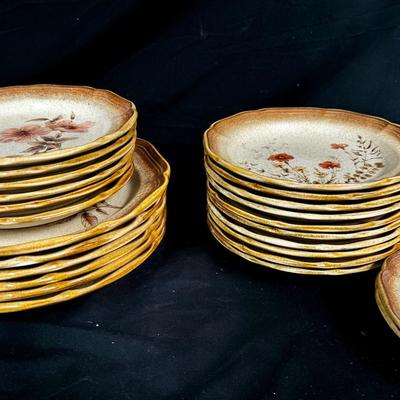 Mikasa Whole Wheat Rose Duet 12pc Set & Jardiniere Plates 