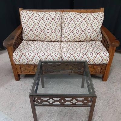 Mission-Style Loveseat w/Coffee Table