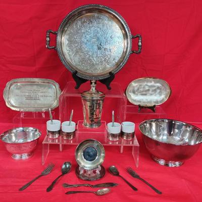 Decorative Silverplate Collection W/ Lancaster Silver/Copper Platter And More 