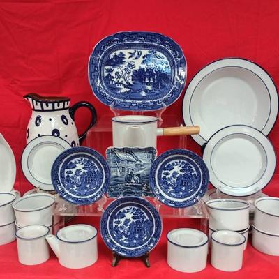 Allertons "Blue Willow" Vintage Porcelain Tableware And More