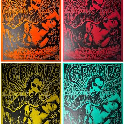 The Cramps Halloween Ball At The Fillmore Lithos (red,orange,yellow,green)