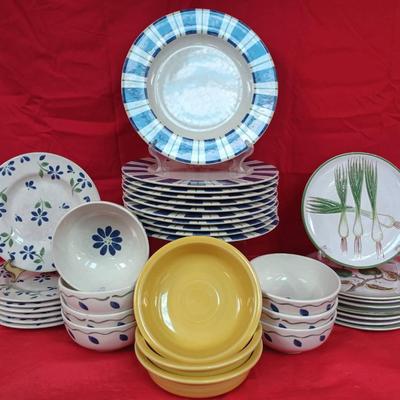 36pc Mixed Dishware Collection W/ Pfaltzgraff "Springwood" And More