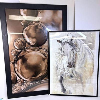 Framed White Horse Print and More 