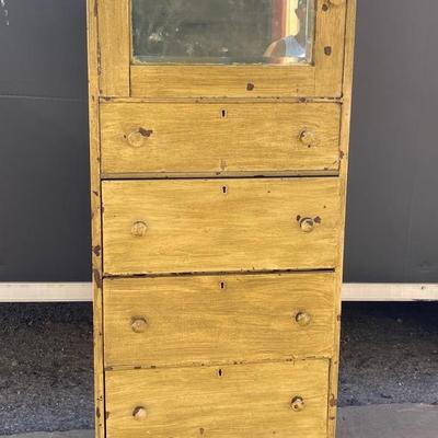 Vintage Mirrored Standing Dresser