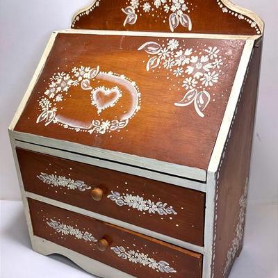 Vintage Hand Painted and Signed Wooden Box 