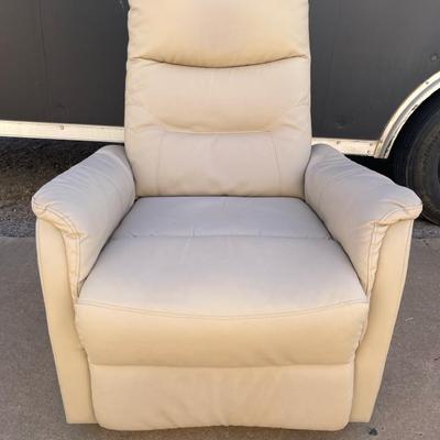 Faux Leather Beige Recliner