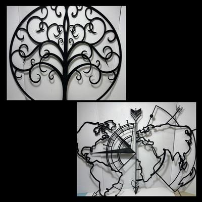 Metal "Tree of Life" and "World Map" 