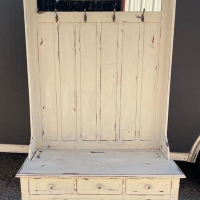 Distressed Wooden Hall Tree