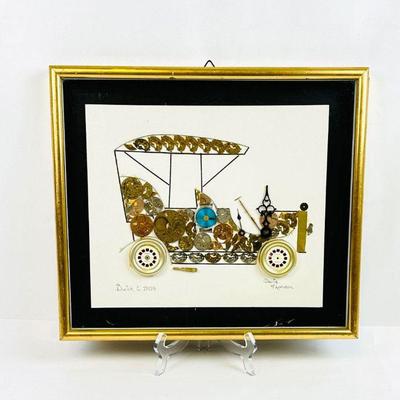 Sale Photo Thumbnail #21: Lot #21 Vintage David of London Horological Montage "Buick 'C' 1905" - Metal Watch Parts Art Piece