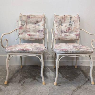 Sale Photo Thumbnail #14: Lot #14 Vintage Douglas Furniture Upholstered Metal Dining Chairs - Set of 2