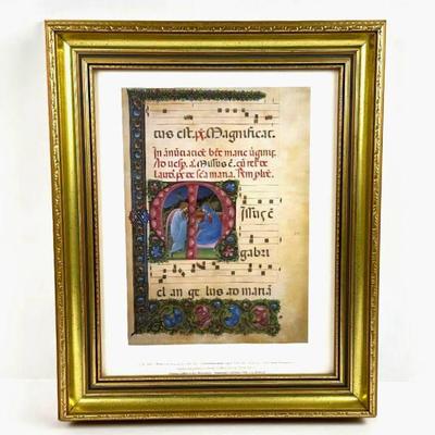 Lot #84 Framed Print Belbello da Pavia, "Annunciation to the Virgin" (1450-60) leaf from a choir book