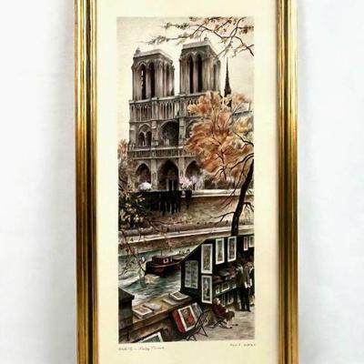 Lot #50 Vintage Print "Paris - Notre Dame" by Ortiz Alfau