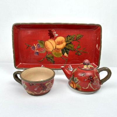 Lot #96 Vintage Octavia Hill Garden Collection Earthenware Pieces by Tracy Porter - Set of 3
