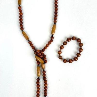 Lot #110 Wood Bead Necklaces and Matching Bracelet