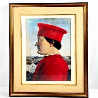Lot #79 Framed Print of the Portrait of Federico da Montefeitro