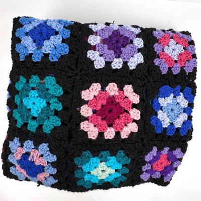 Lot #164 Colorful Vintage Hand Made Afghan - Crochet