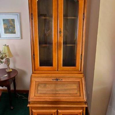 Lot #2 Vintage Florini 2 Piece Slanted Front Secretarial Desk/Cabinet