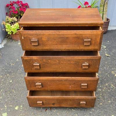 Lot #198 Vintage Wood Chest of Drawers