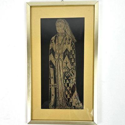 Lot #26 Vintage Framed Brass Rubbing Lady Elizabeth Verney