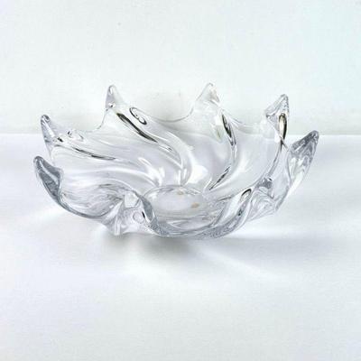 Lot #52 Art Vannes Crystal Splash Centerpiece Bowl - France - Marked