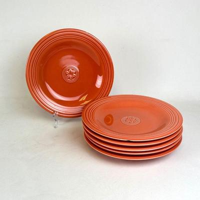 Lot #18 Vintage Oneida "Petals" Dinner Plates in Terracotta - Set of 6