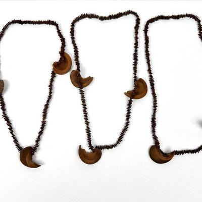 Lot #107 Vintage Koa Seed & Seed Pod Necklaces Set of 3