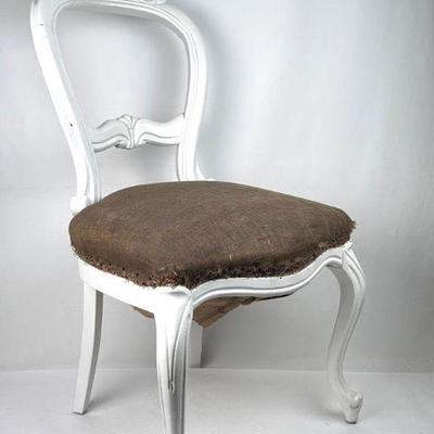 Sale Photo Thumbnail #101: Lot #101 Antique White Hoop Back Chair with Quilted Cover Available