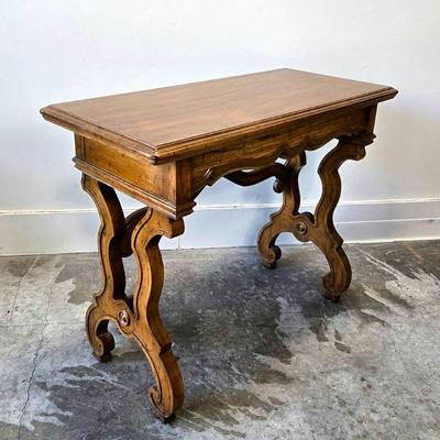 Lot #4 Vintage Single Drawer Wood Console Table Writing Desk