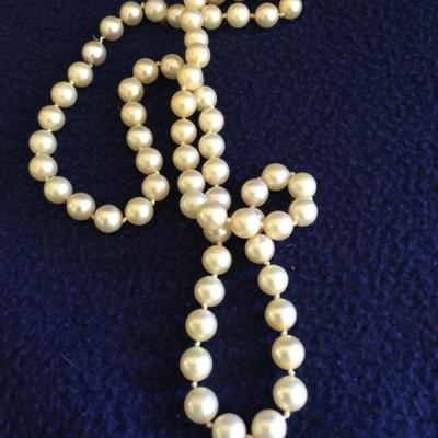 14K Gold Clasp Pearl Necklace #3