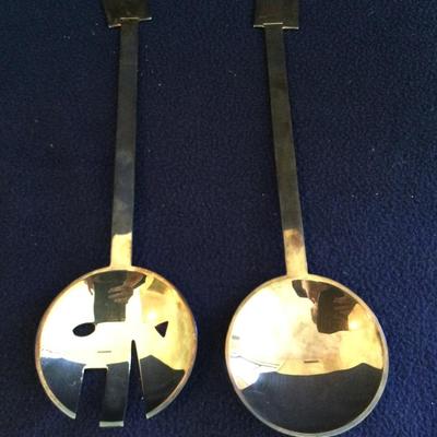 Robert Wilhite Functional Art Salad Servers By Bissel & Wilhite Circa 1980s