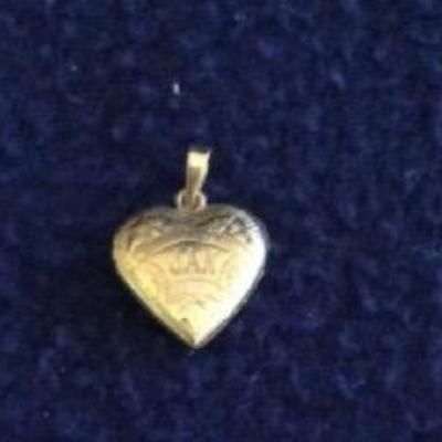 14K Gold Heart Locket Pendant