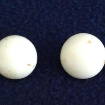18K Gold White Coral Earrings, Clip On, Vintage