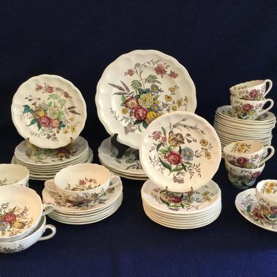 Gainsborough, Copeland Marlborough By Spode Floral China Set, 59 Pcs