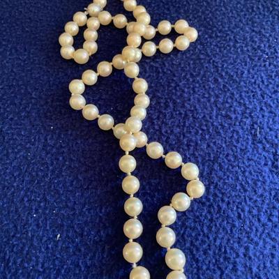 14K Gold Clasp Pearl Necklace #2
