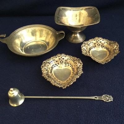 Sterling Silver Candy Dishes And Candle Snuff
