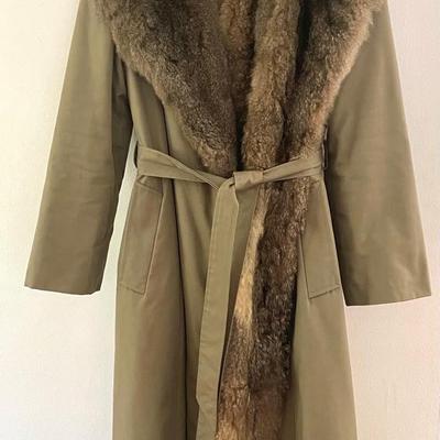 Fur Lined Trench Coat Vintage 