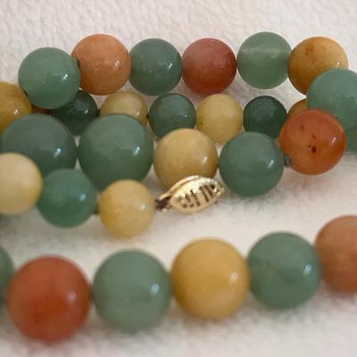 14k Gold Jade Necklace JewelMak