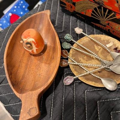 POLYNESIAN WOOD CARVED BOWLS...
