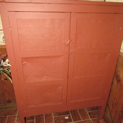 Pie safe with punched tin