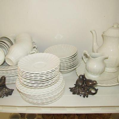 Meakin classic white china- 53 pieces