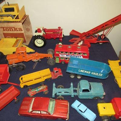 Lots of metal trucks, wagons etc.