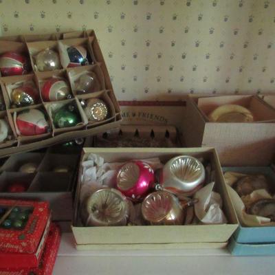 Vintage Christmas- glass and plastic ornaments