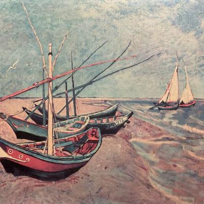 Vincent Van Gogh Fishing Boats Canvas Print
