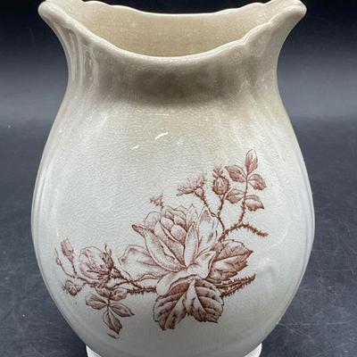 STONE CHINA Trademarked Vintage Floral Vase
