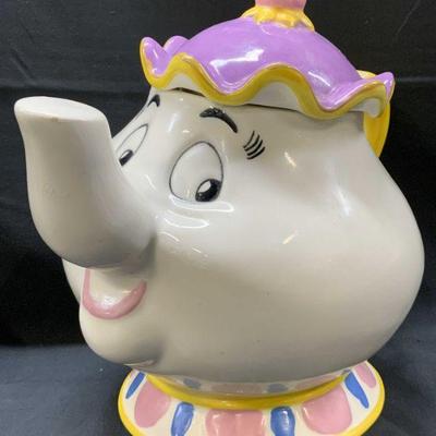 Vntg. Disney Mrs.Potts Teapot Ceramic Cookie Jar
