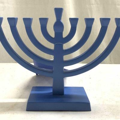 Sale Photo Thumbnail #66: SPRITZ Blue Composite Judaica Menorah Org Tag

