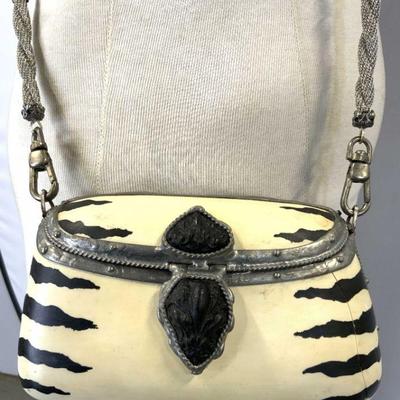 MAYA Resin Zebra Print Purse
