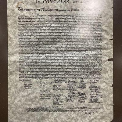 Framed Facsimile Declaration of Independence
