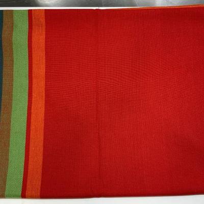 Rectangular Red w Stripes Tablecloth

