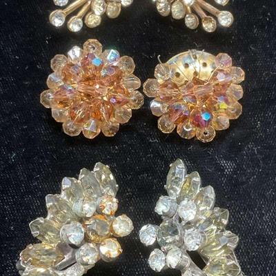 Lot 3 Vintage LaVie + More Crystal Earrings
